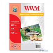 Фотобумага WWM глянцевая 225г/м кв , A4 , 100л (G225.100) от магазина Вилинт