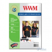 Термотрансфер WWM для темных тканей 175г/м кв , A4 , 10л (TD175.10) от магазина Вилинт