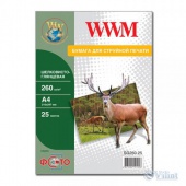 Фотобумага WWM шелковисто - глянцевая 260г/м кв , A4 , 25л (SG260.25) от магазина Вилинт