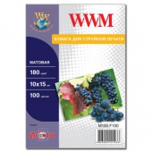 Фотобумага WWM матовая 180г/м кв , 10см x 15см , 100л (M180.F100) от магазина Вилинт