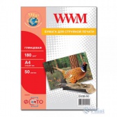 Фотобумага WWM глянцевая 180г/м кв , A4 , 50л (G180.50) от магазина Вилинт