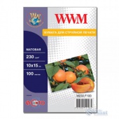 Фотобумага WWM матовая 230г/м кв , 10см x 15см , 100л (M230.F100) от магазина Вилинт