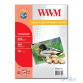 Фотобумага WWM глянцевая 225г/м кв , A4 , 50л (G225.50) от магазина Вилинт