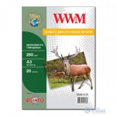 Фотобумага WWM шелковисто - глянцевая 260г/м кв , A3 , 20л (SG260.A3.20) от магазина Вилинт