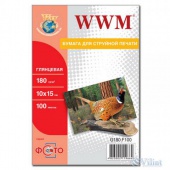 Фотобумага WWM глянцевая 180г/м кв , 10см x 15см , 100л (G180.F100) от магазина Вилинт