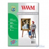 Холст WWM натуральный хлопковый , 260г/м кв , A3 , 5л (CC260A3.5) от магазина Вилинт