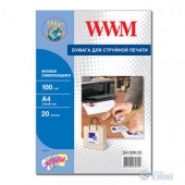 Фотобумага WWM матовая самоклеящаяся 100г/м кв , A4 , 20л (SA100M.20) от магазина Вилинт