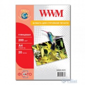 Фотобумага WWM глянцевая 200г/м кв , A4 , 20л (G200.20/C) от магазина Вилинт
