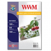 Фотобумага WWM матовая 120г/м кв , A4 , 100л (M120.100) от магазина Вилинт